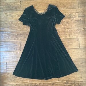 Another Thyme Vintage Black Velvet Dress Women's sz 14 Whimsygoth Timeless